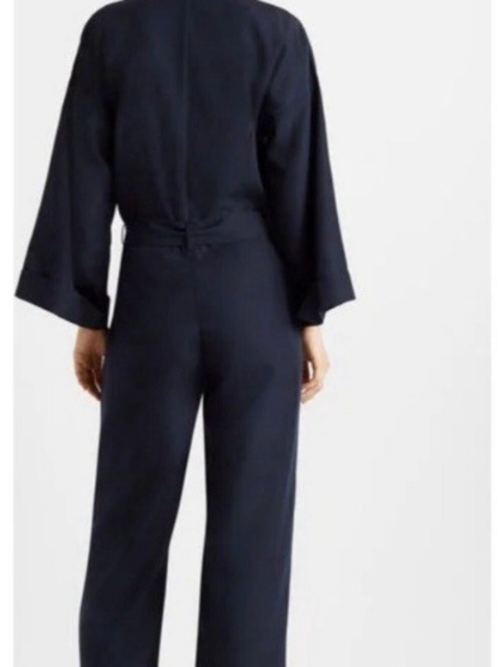 Club Monaco Navy Belted Wide-Leg Jumpsuit - Picture 2 of 7